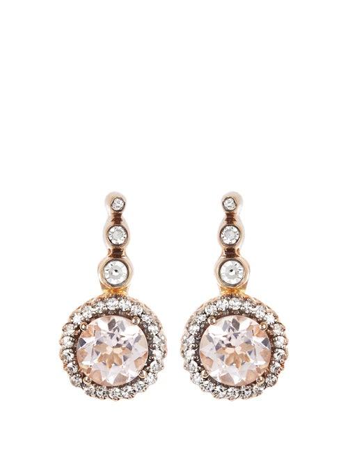 Matchesfashion.com Selim Mouzannar - Beirut Diamond, Morganite & 18kt Gold Earrings - Womens - Pink Gold