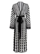 Matchesfashion.com Mary Mare - Cte D'azur Striped Silk-georgette Cover Up - Womens - Black Print