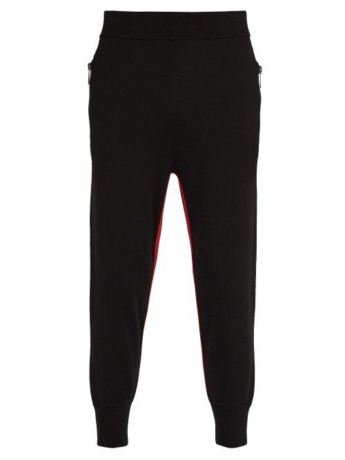 Matchesfashion.com Neil Barrett - Knitted Stripe Trousers - Mens - Black Red