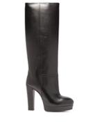 Matchesfashion.com Gucci - Britney Platform Leather Knee Boots - Womens - Black