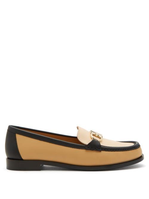Matchesfashion.com Salvatore Ferragamo - Gancio Bit Leather Loafers - Womens - Black Beige