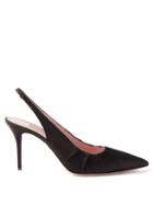 Emilia Wickstead - Carey Satin Slingback Pumps - Womens - Black