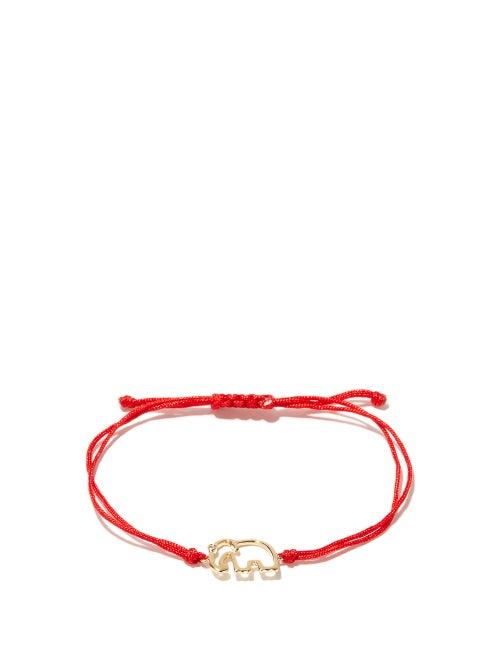 Matchesfashion.com Yvonne Lon - Diamond & 9kt Gold Charm Cord Bracelet - Womens - Red Gold