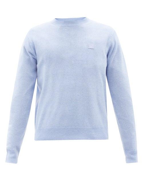Acne Studios - Face-patch Wool Sweater - Mens - Blue
