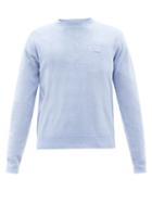 Acne Studios - Face-patch Wool Sweater - Mens - Blue
