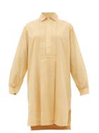 Matchesfashion.com Kilometre Paris - Step-hem Cotton Shirtdress - Womens - Beige