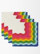 Summerill & Bishop - Set Of Four Rainbow Striped-linen Napkins - Multi