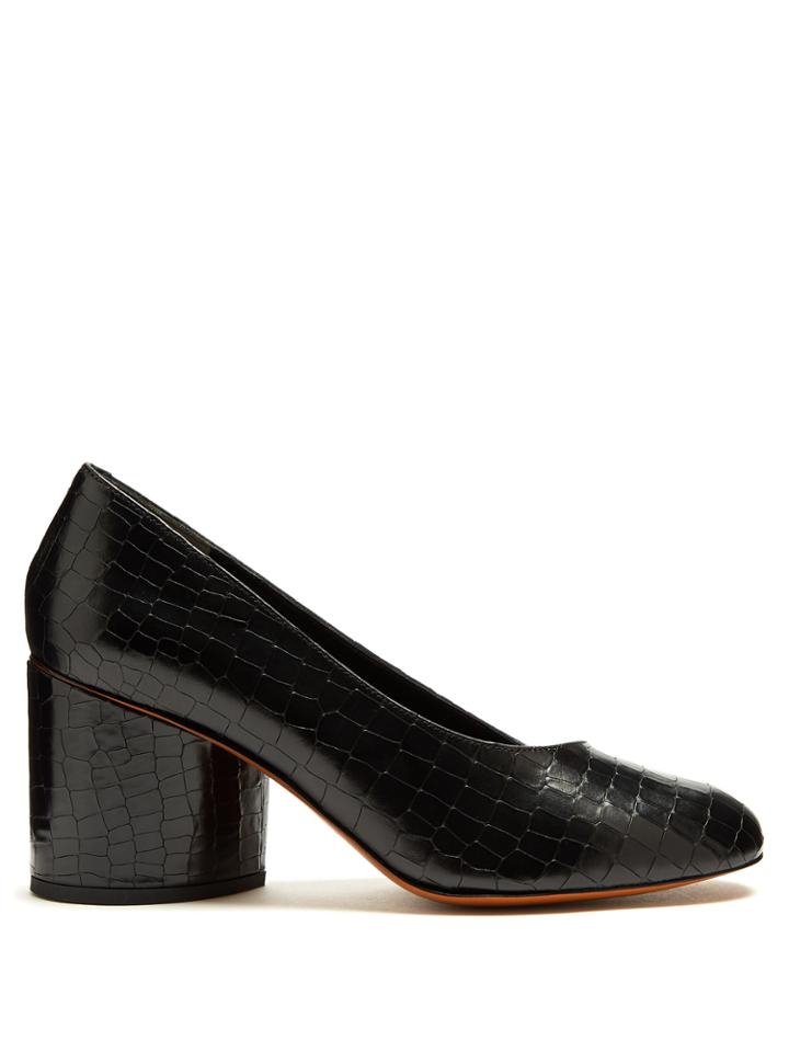 Robert Clergerie Koney Crocodile-effect Leather Pumps