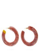 Matchesfashion.com Cult Gaia - Mira Marbled Acetate Hoop Earrings - Womens - Red