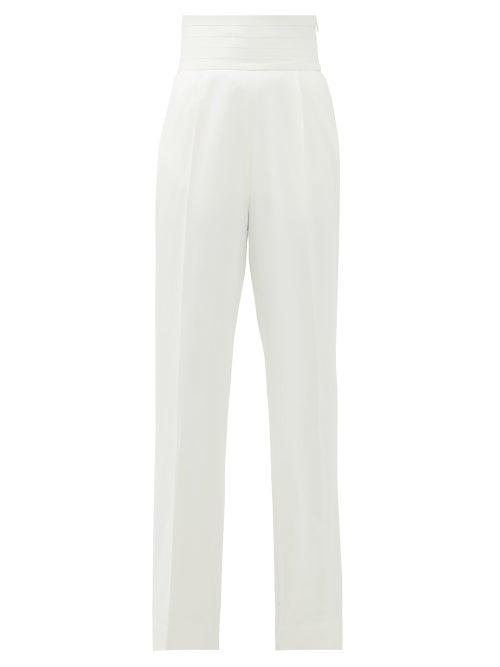 Matchesfashion.com Khaite - Blaine Cummerbund-waist Trousers - Womens - Ivory