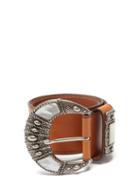 Matchesfashion.com Etro - Mother-of-pearl Inlay Leather Belt - Womens - Tan Multi