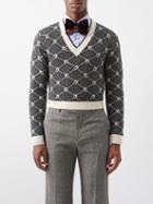 Gucci - Horseshoe Wool And Cotton-blend Sweater - Mens - Black Cream