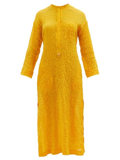 Ladies Beachwear Three Graces London - August Cotton-blend Voile Kaftan - Womens - Yellow