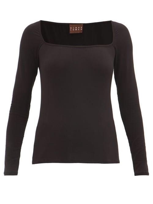 Matchesfashion.com Albus Lumen - Longe Square-neck Top - Womens - Black