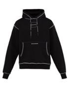 Matchesfashion.com United Standard - Research Print Cotton Hooded Sweatshirt - Mens - Black White