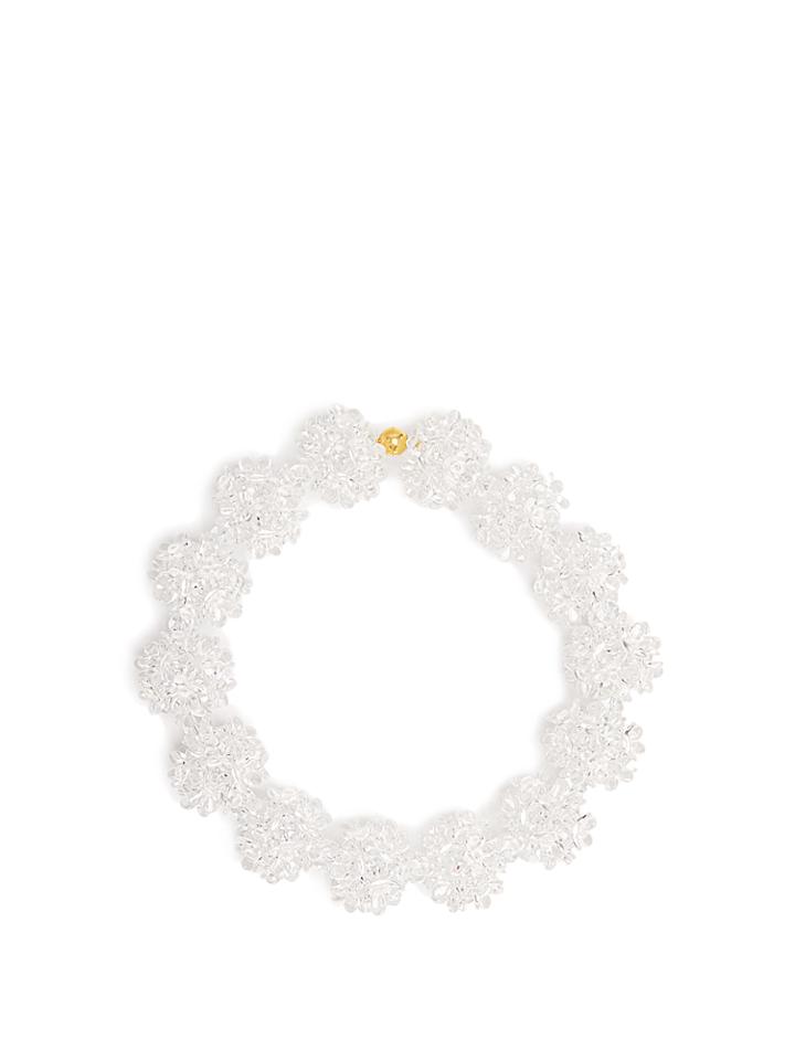 Simone Rocha Flower-embellished Glass And Perspex Necklace