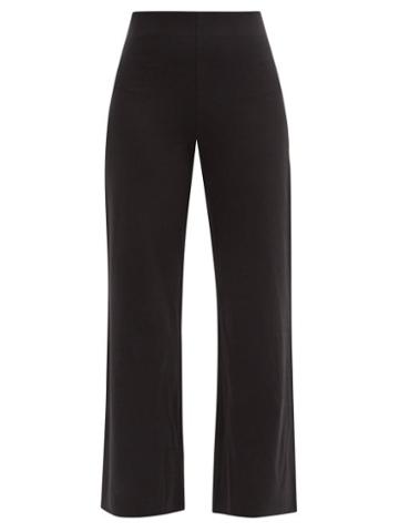 Skin - Athena Cotton-blend Jersey Wide-leg Trousers - Womens - Black