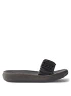 Ancient Greek Sandals - Scrunchie Taygete Leather Sandals - Womens - Black
