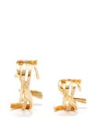 Saint Laurent - Mismatched Ysl Ear Cuffs - Womens - Gold