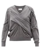 Matchesfashion.com Maison Margiela - Twisted Wool Sweater - Womens - Grey