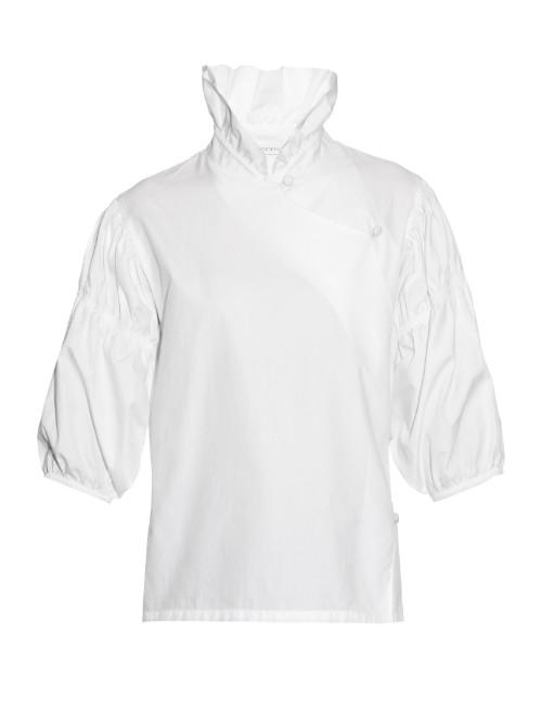 J.w.anderson Ruffled Stand-collar Poplin Blouse