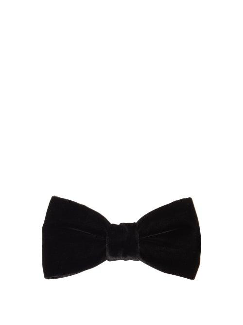 Matchesfashion.com Saint Laurent - Velour Bow Tie - Mens - Black
