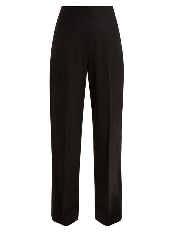 Rebecca Taylor Side-stripe Wool-blend Twill Trousers