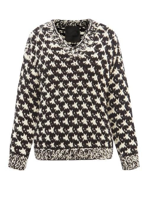 Saunders - Camille V-neck Merino Sweater - Womens - Black Multi