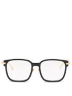Matchesfashion.com Linda Farrow - Franklin Square Acetate Glasses - Womens - Black Gold