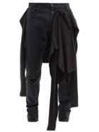 Matchesfashion.com Raf Simons - Aw04 T-shirt Layered Slim-leg Jeans - Mens - Black