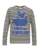 Matchesfashion.com Junya Watanabe - Pigs And Chickens Striped Cotton T Shirt - Mens - White Black