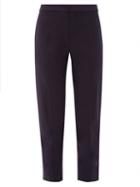 Matchesfashion.com Chlo - Mid Rise Cropped Wool Blend Trousers - Womens - Navy