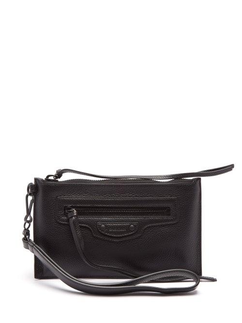 Balenciaga - Neo Classic Grained-leather Pouch - Mens - Black