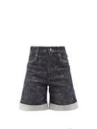 Matchesfashion.com Chlo - Floral-print Denim Shorts - Womens - Grey