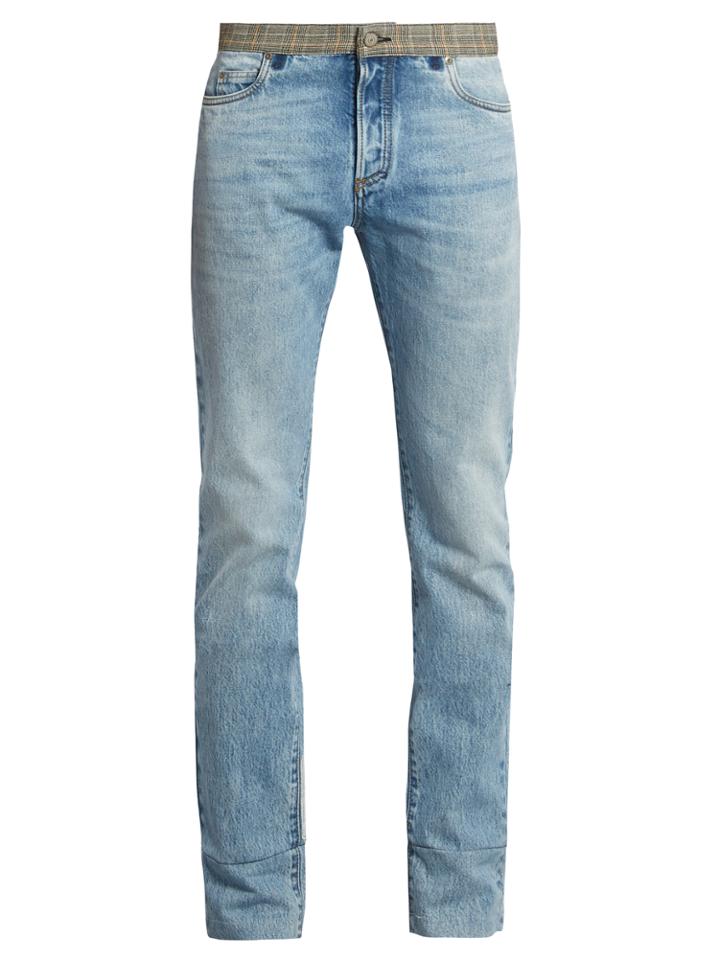 Maison Margiela Re-edition Contrasting-waist Straight-leg Jeans