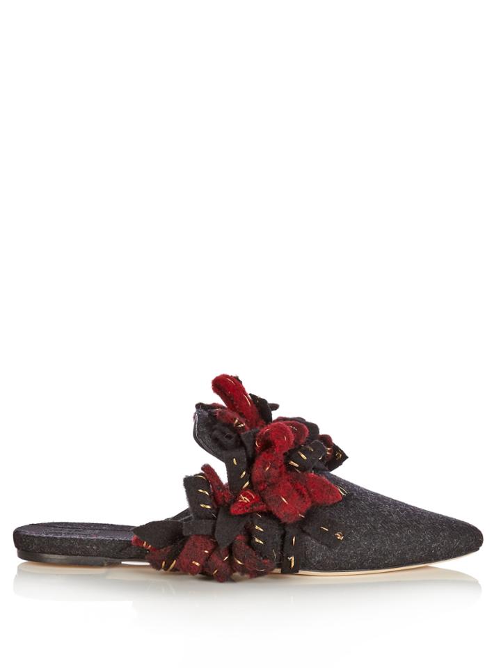 Sanayi 313 Addobbi Fringed Felt Slipper Shoes