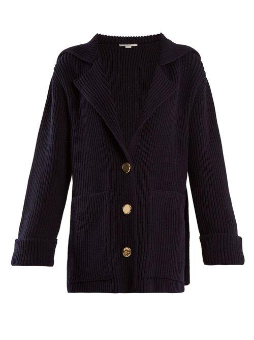 Matchesfashion.com Stella Mccartney - Patch Pocket Wool Cardigan - Womens - Navy