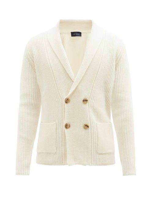 Thom Sweeney - Patch-pocket Superfine-merino Blend Cardigan - Mens - Cream