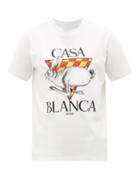 Casablanca - Logo-print Cotton-jersey T-shirt - Mens - White
