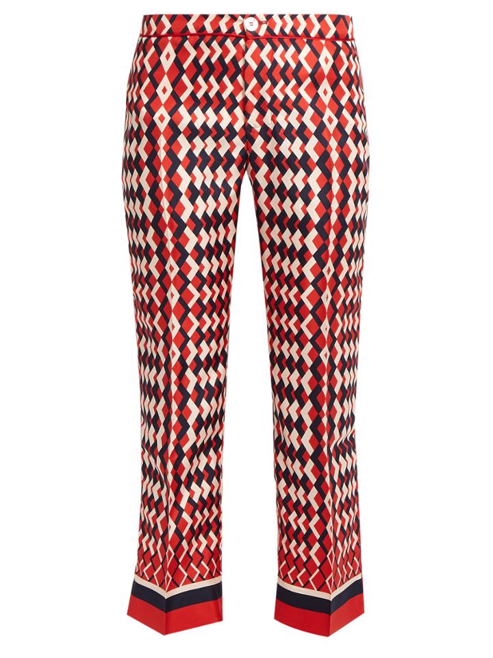 F.r.s - For Restless Sleepers Ceo Geometric-print Silk Pyjama Trousers