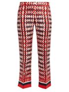 F.r.s - For Restless Sleepers Ceo Geometric-print Silk Pyjama Trousers