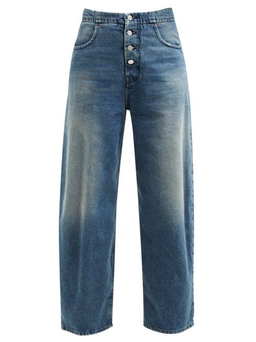 Matchesfashion.com Mm6 Maison Margiela - Distressed High Rise Jeans - Womens - Denim