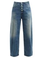 Matchesfashion.com Mm6 Maison Margiela - Distressed High Rise Jeans - Womens - Denim