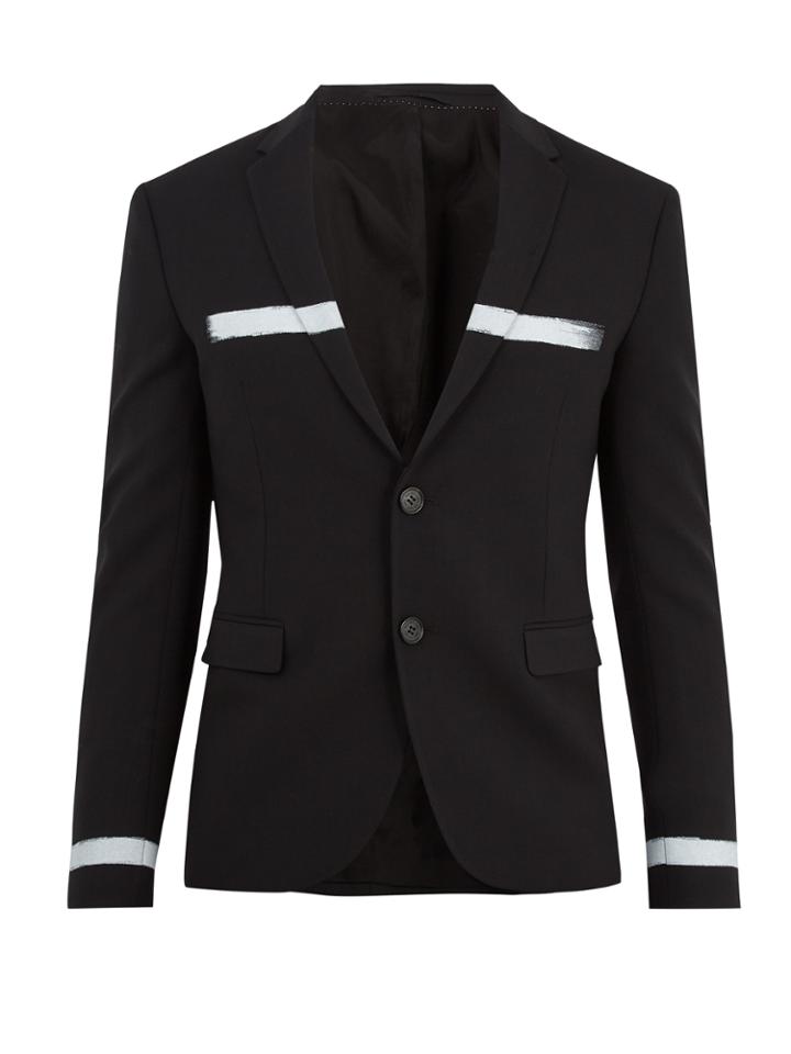 Neil Barrett Paint-stroke Single-breasted Stretch-wool Blazer