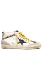 Matchesfashion.com Golden Goose - Mid Star Mid Top Leather Trainers - Womens - White Multi
