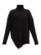 Matchesfashion.com Marques'almeida - Asymmetric Roll-neck Merino-wool Sweater - Womens - Black