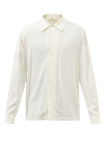Sfr - Rampoua Pleated-yoke Crepe Shirt - Mens - Cream