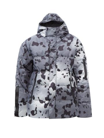 Templa - Nasta Printed Hooded Down Coat - Mens - Grey
