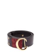 Matchesfashion.com Chlo - Monogram Buckle Leather Belt - Womens - Navy