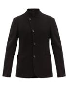Matchesfashion.com Giorgio Armani - Single Breasted Boiled Virgin Wool Jacket - Mens - Black
